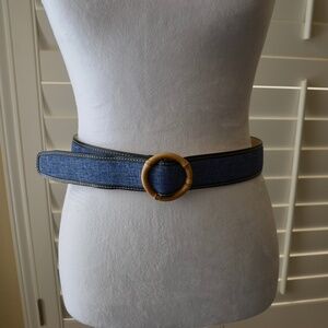 J. McLaughlin Dixie Denim Style Leather Belt
